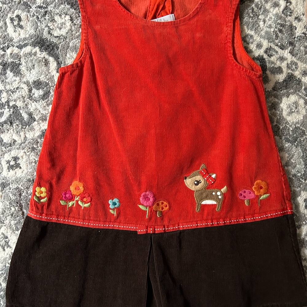Gymboree Red and Brown Casual Kids Dress